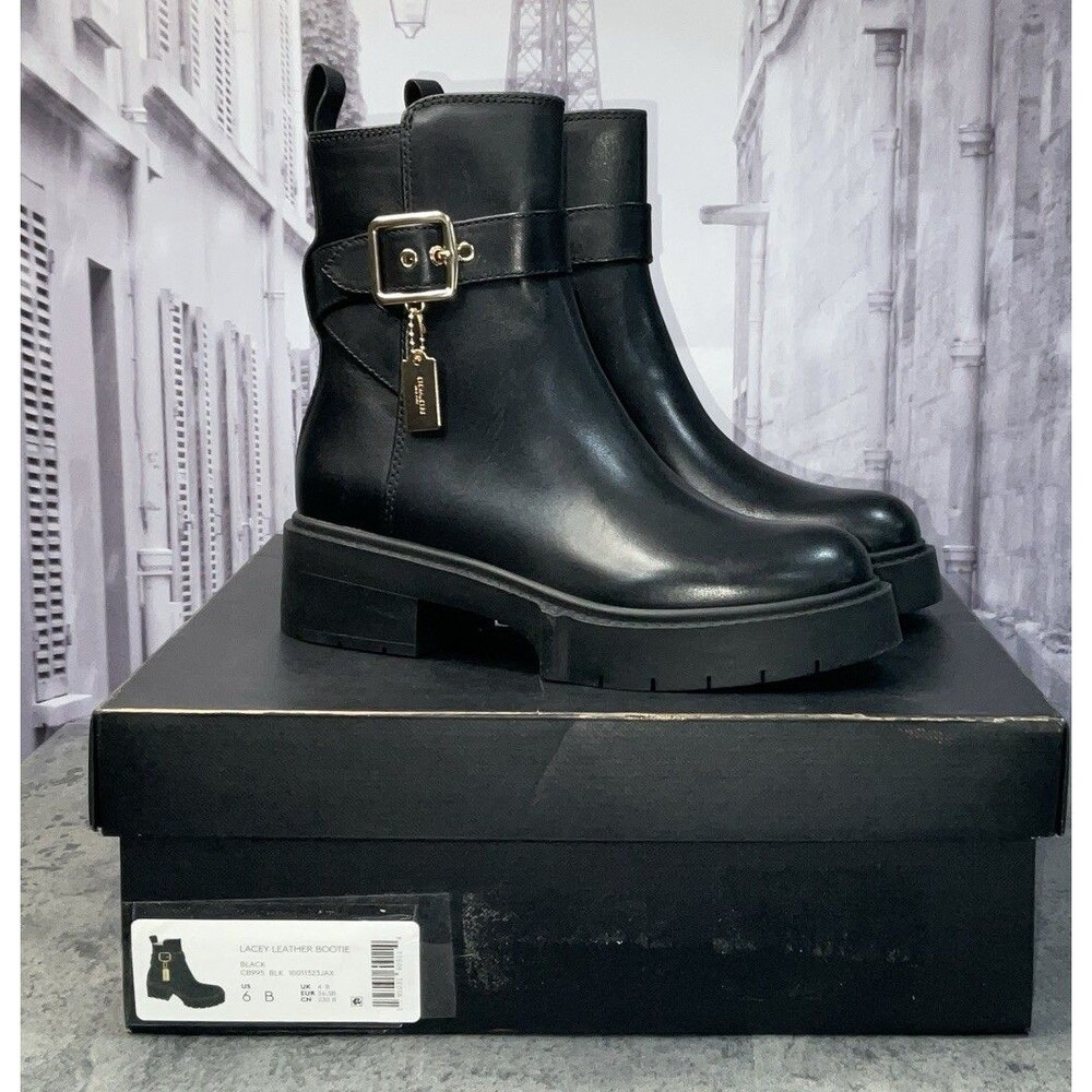 Coach Lacey Leather Women’s Bootie Black Size 6 B - Picture 7 of 11